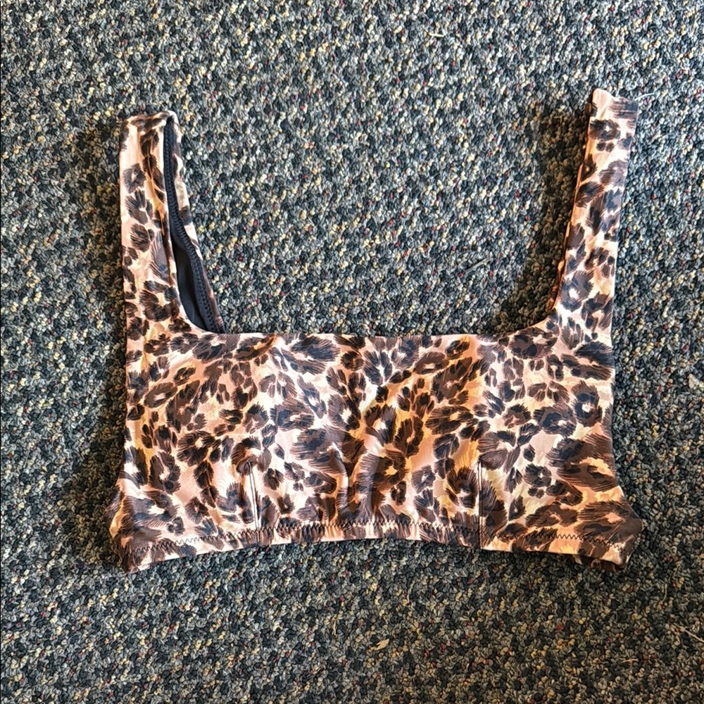 Aerie Leopard Print Bikini Top